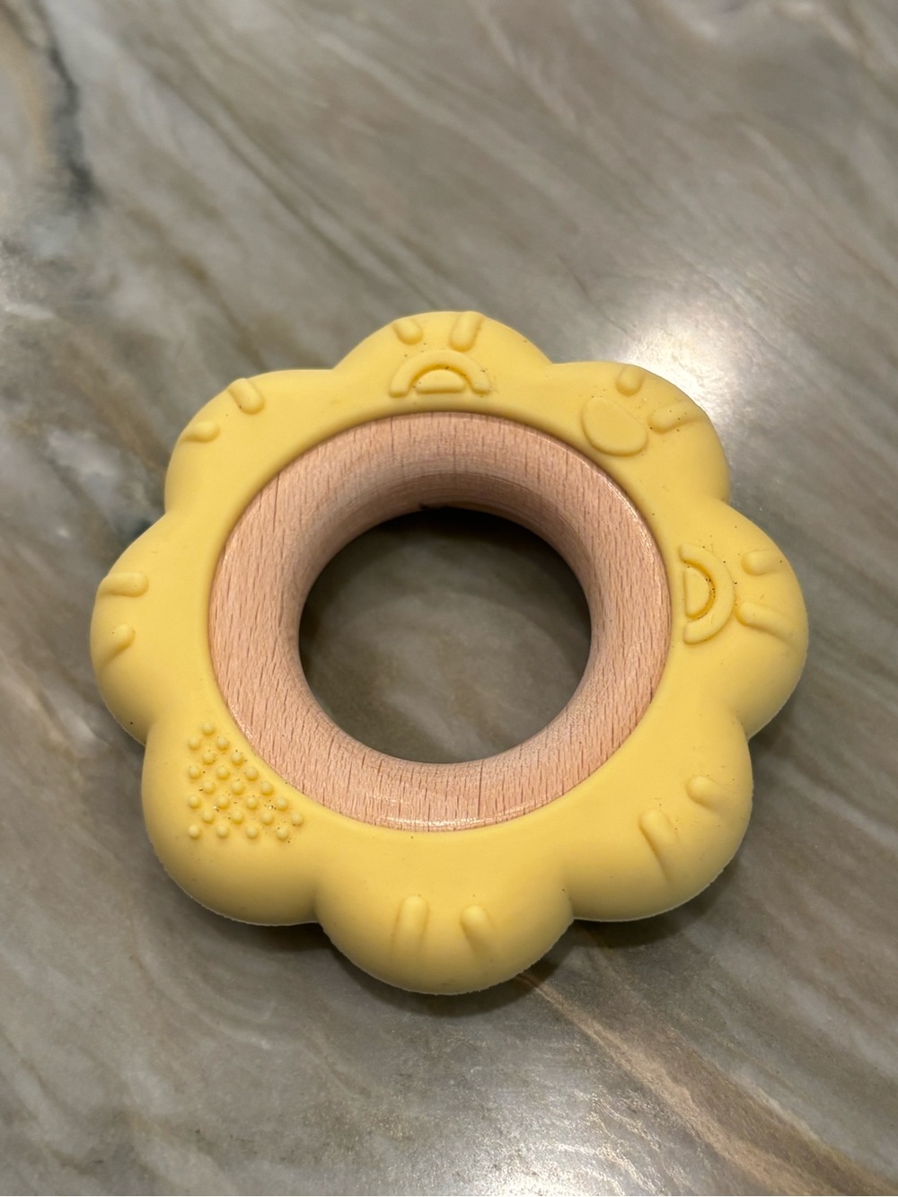 Yellow Flower Teething Ring for Babies